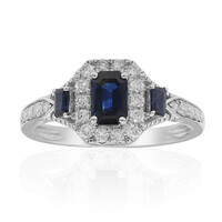 Bague en or et Saphir bleu de Ceylan