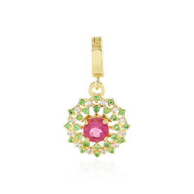 Pendentif en argent et Tourmaline rose du Nigéria