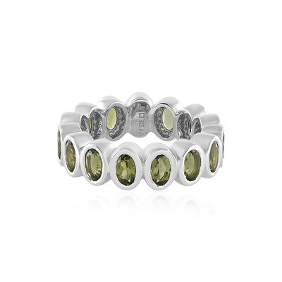 Bague en argent et Moldavite