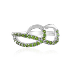 Bague en argent et Diopside de Russie