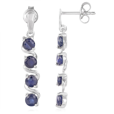 Boucles d'oreilles en argent et Saphir bleu