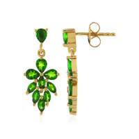 Boucles d'oreilles en argent et Diopside de Russie