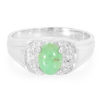 Bague en argent et Chrysoprase impériale