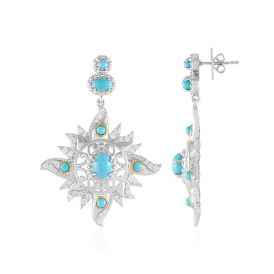 Boucles d'oreilles en argent et Turquoise Sleeping Beauty (Dallas Prince Designs)