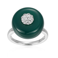 Bague en argent et Agate verte