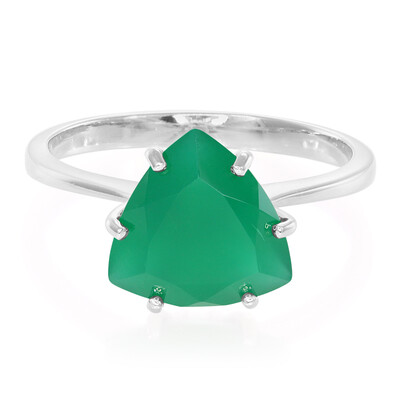 Bague en argent et Calcédoine verte