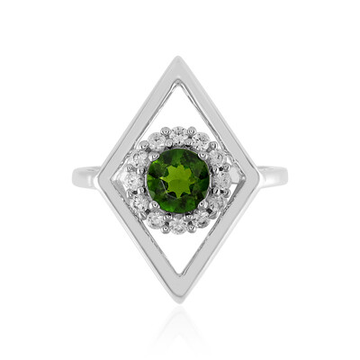 Bague en argent et Diopside de Russie