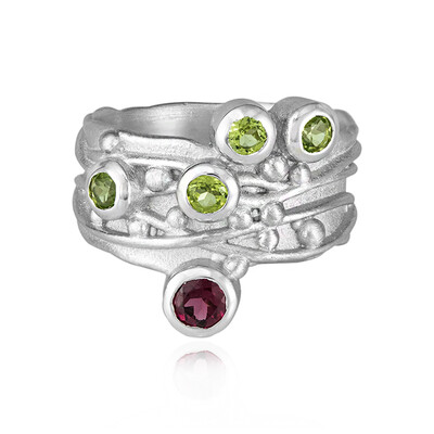 Bague en argent et Grenat Rhodolite