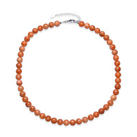 Collier en argent et Calcite Orange