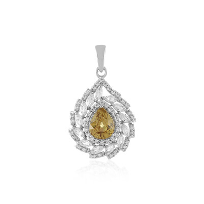 Pendentif en argent et Zircon jaune