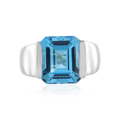 Bague en argent et Topaze bleu Suisse