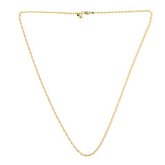 Collier mailles corde – 61 cm (ajustable) – argent plaqué or jaune