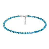 Collier en argent et Apatite bleu néon