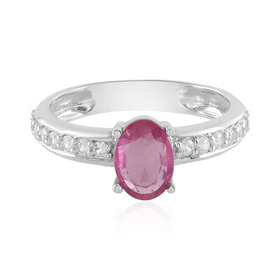 Bague en argent et Saphir rose de Madagascar