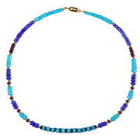 Collier en argent et Opale bleue d'Éthiopie (Riya)