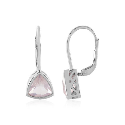 Boucles d'oreilles en argent et Quartz rose (MONOSONO COLLECTION)