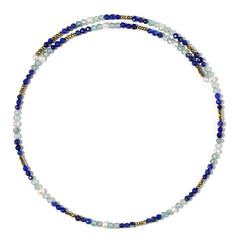 Collier ras du cou en acier et Lapis-Lazuli (Riya)