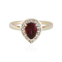 Bague en or et Grenat magenta