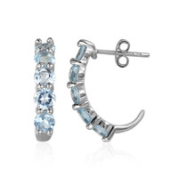 Boucles d'oreilles en argent et Topaze bleu ciel