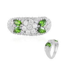 Bague en argent et Diopside de Russie