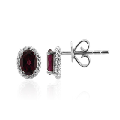 Boucles d'oreilles en argent et Rhodolite de la Vallée du Rift (Pallanova)