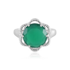 Bague en argent et Onyx vert