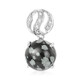 Pendentif en argent et Obsidienne Flocon-de-Neige