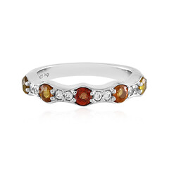 Bague en argent et Saphir orange