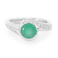 Bague en argent et Calcédoine verte