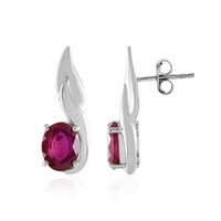 Boucles d'oreilles en argent et Rubis de Madagascar (de Melo)