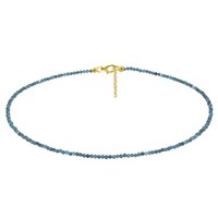 Collier en argent et Apatite bleu néon