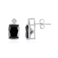 Boucles d'oreilles en argent et Spinelle noir