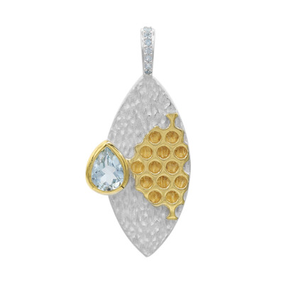 Pendentif en argent et Topaze bleu ciel (MONOSONO COLLECTION)