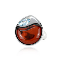 Bague en argent et Ambre baltique