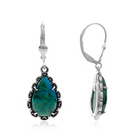 Boucles d'oreilles en argent et Chrysocolle (Desert Chic)