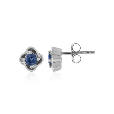 Boucles d'oreilles en argent et Saphir bleu