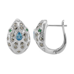 Boucles d'oreilles en argent et Topaze bleu Suisse (Annette classic)