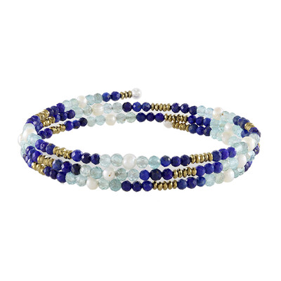 Bracelet en acier et Lapis-Lazuli (Riya)