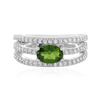 Bague en argent et Diopside de Russie