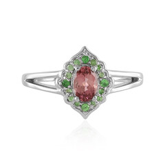 Bague en argent et Tourmaline rose du Nigéria