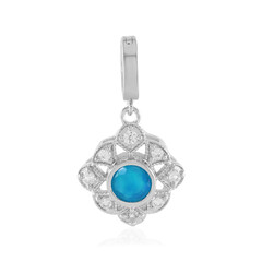 Pendentif en argent et Opale bleue d'Éthiopie