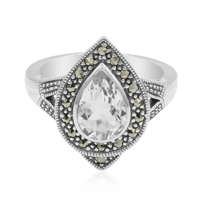 Bague en argent et Topaze blanche