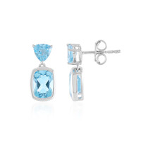 Boucles d'oreilles en argent et Topaze bleu Suisse