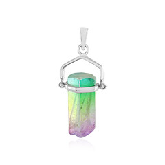 Pendentif en argent et Quartz multicolore