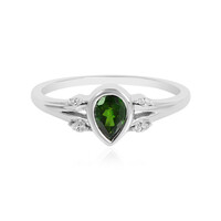 Bague en argent et Diopside de Russie