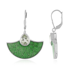 Boucles d'oreilles en argent et Améthyste verte (Adela Silber)