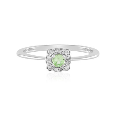 Bague en argent et Grenat vert menthe de Merelani