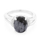 Bague en argent et Obsidienne Flocon-de-Neige