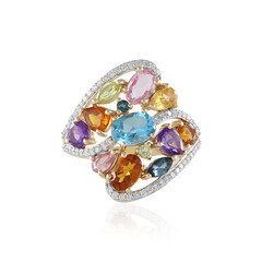 Bague en or et Topaze bleu Suisse (SUHANA)