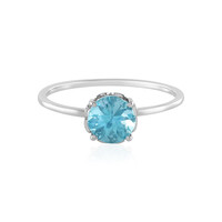 Bague en platine et Apatite de Paraiba